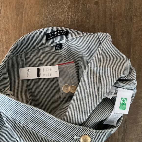 NWT ** J.Crew Blue/ Ivory Striped denim mini skirt SZ 26 - Picture 6 of 6